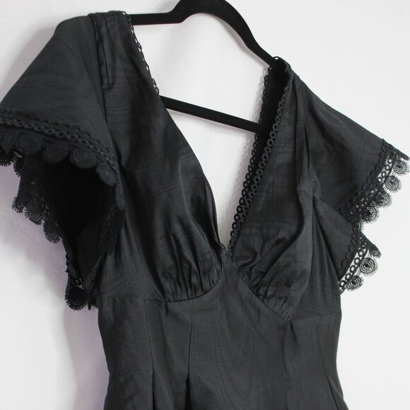 Sachin and Babi Sara Black V-Neck Gown Dress Size 4 - Picture 5 of 15